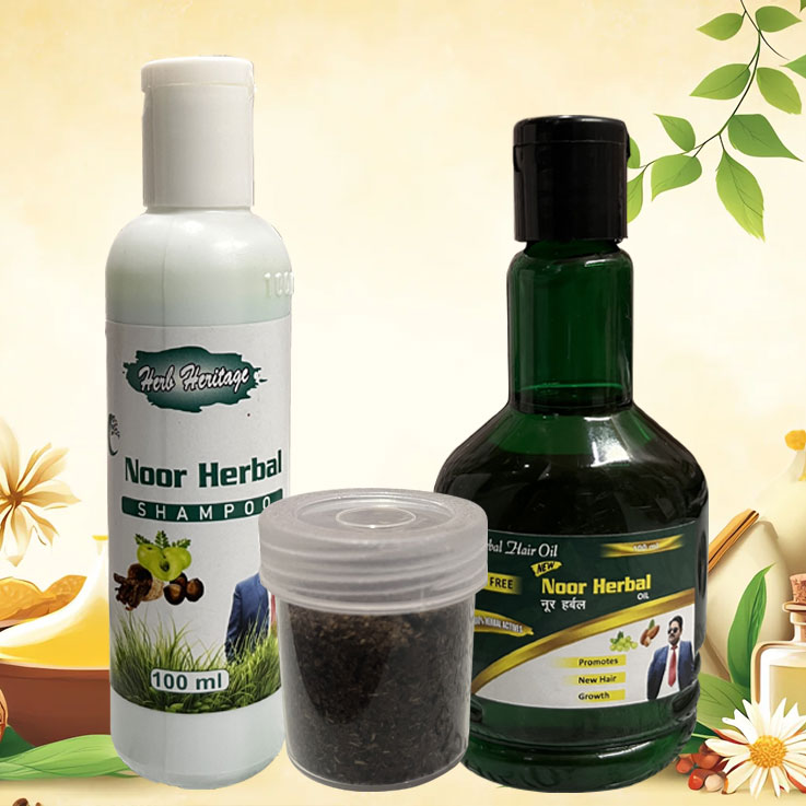 Noor Herbal Shampoo, Herbal Oil & Hair Growth Medicine Combo